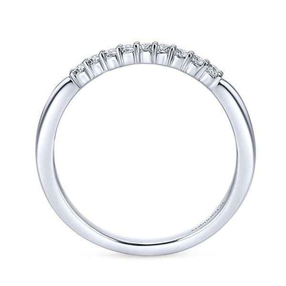Gabriel & Co. .14 ct. tw. Diamond Wedding Band in 14K White Gold front view
