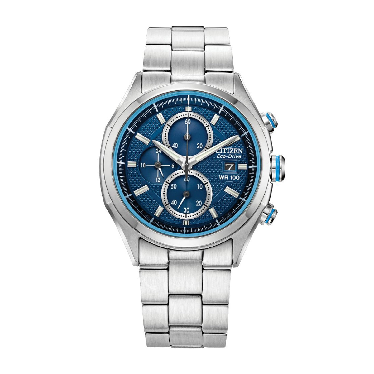 Citizen Men's Drive Chronograph Stainless Steel Watch with Blue Dial