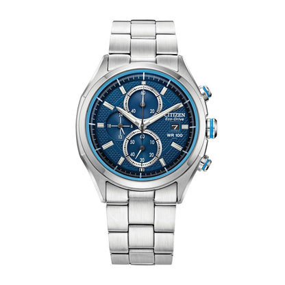 Citizen Men's Drive Chronograph Stainless Steel Watch with Blue Dial