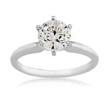 GOLD TAG 1 ct. tw. A Quality Round Brilliant Diamond Solitaire Engagement Ring in 14K White Gold - WHS1400DN - 10911833