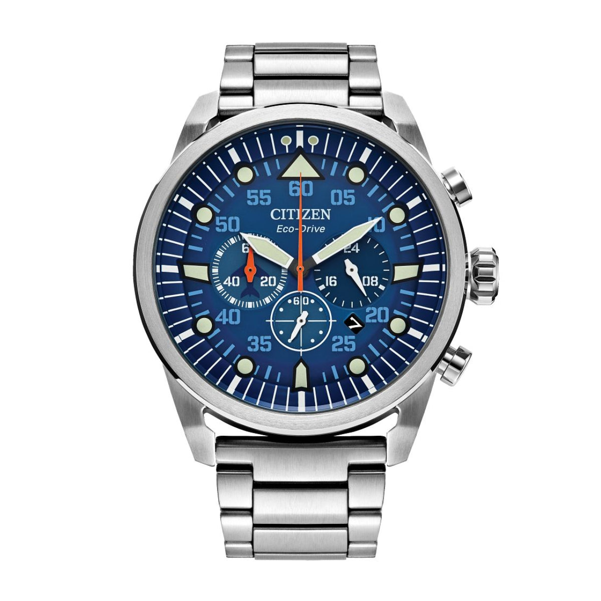 Citizen Men's Avion Stainless Steel Watch with Blue Dial