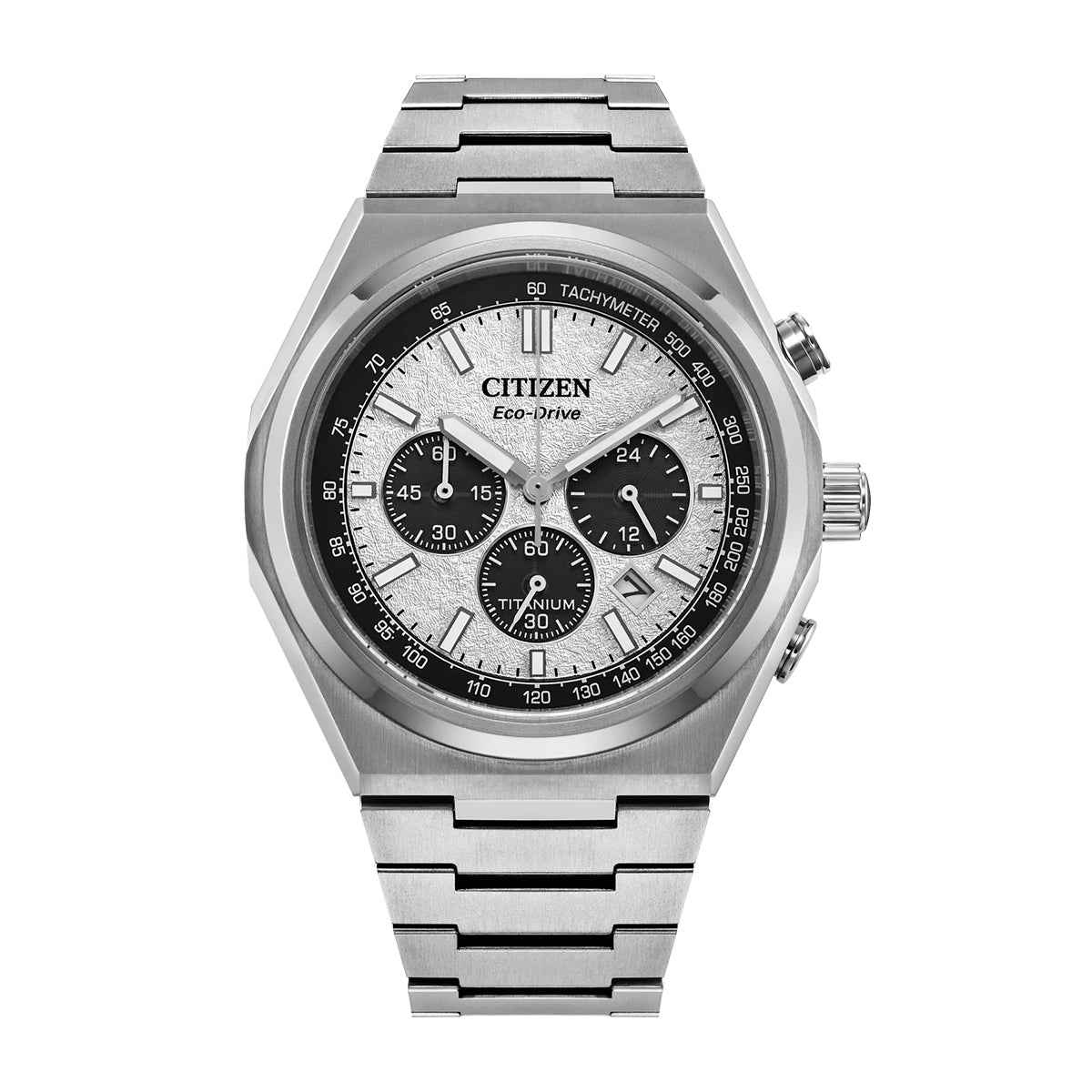 Citizen Men's Zenshin Chrono Eco-Drive Stainless Steel Watch with Silver Dial