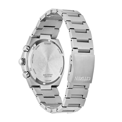 Citizen Men's Zenshin Chrono Eco-Drive Stainless Steel Watch with Blue Dial front view