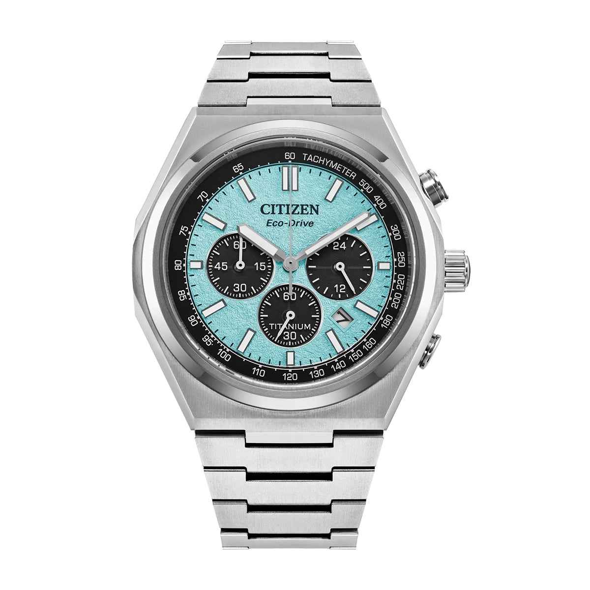 Citizen Men's Zenshin Chrono Eco-Drive Stainless Steel Watch with Blue Dial
