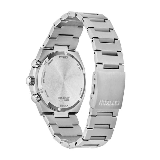 Citizen Men's Zenshin Chrono Eco-Drive Stainless Steel Watch with Salmon Dial front view