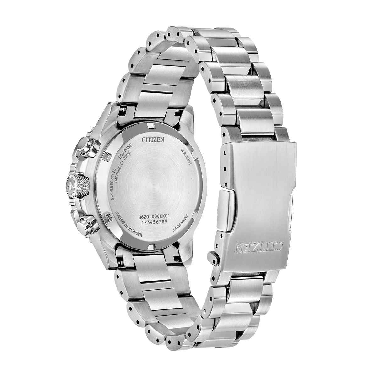 Citizen Men's Promaster Navihawk Stainless Steel Watch with Silver Dial front view