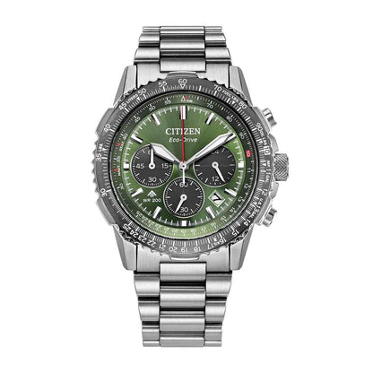 Citizen Men's Promaster Navihawk Stainless Steel Watch with Green Dial