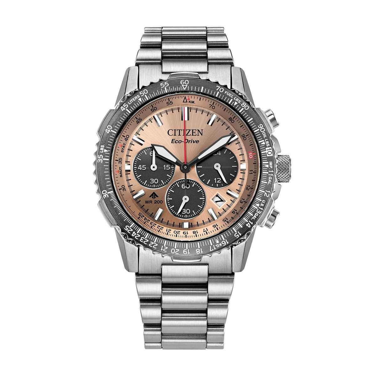 Citizen Men's Promaster Navihawk Stainless Steel Watch with Salmon Dial
