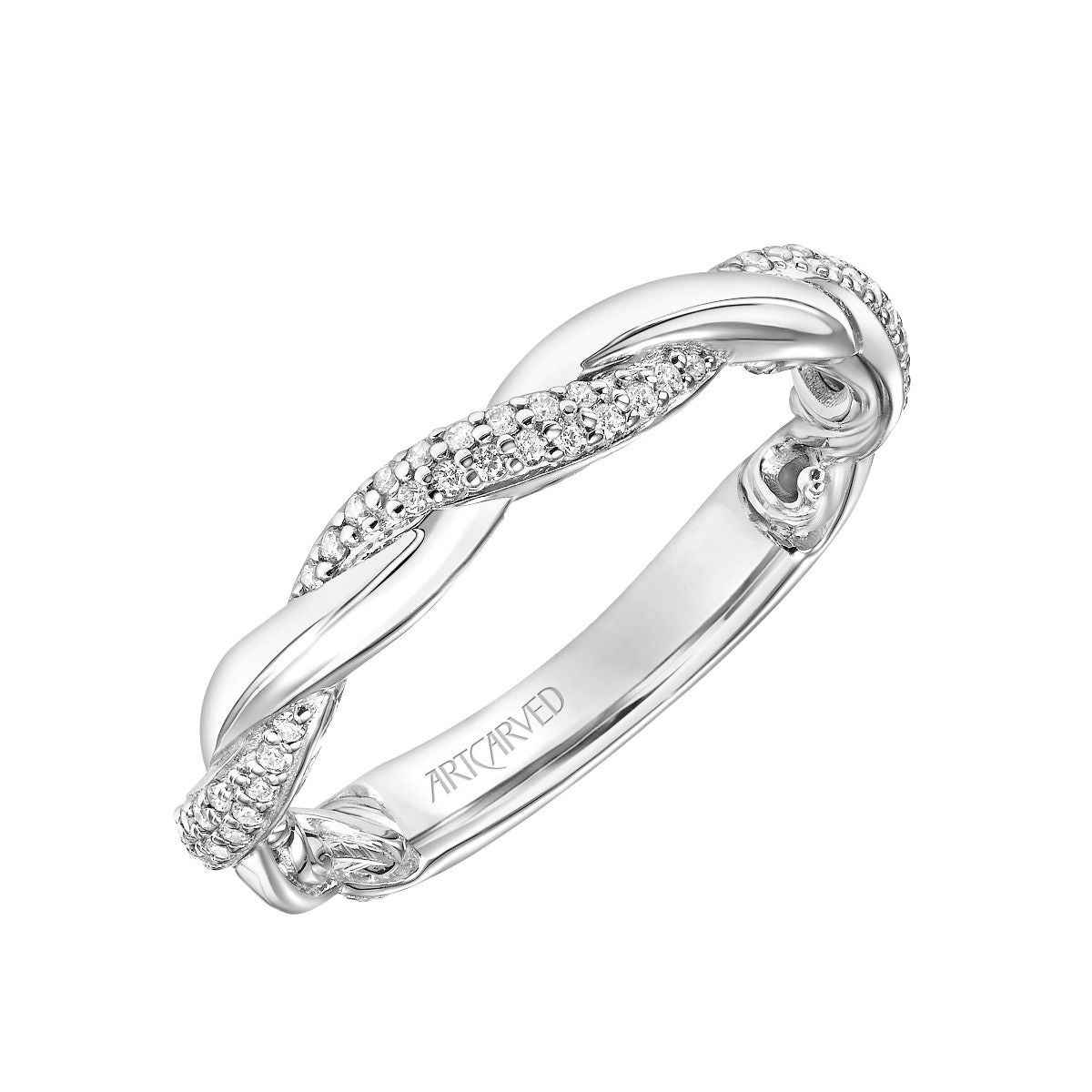 ArtCarved 1/4 ct. tw. Classic Diamond Wedding Band in 14K White Gold