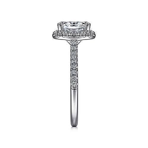 Gabriel & Co. 1/3 ct. tw. Oval Semi-Mount Diamond Halo Engagement Ring in 14K White Gold side profile