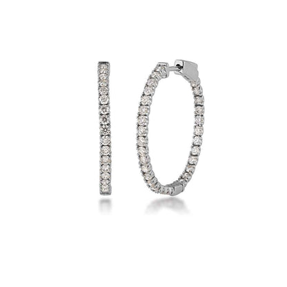 2 ct. tw. Diamond Inside-Out Hoop Earrings in 14K White Gold