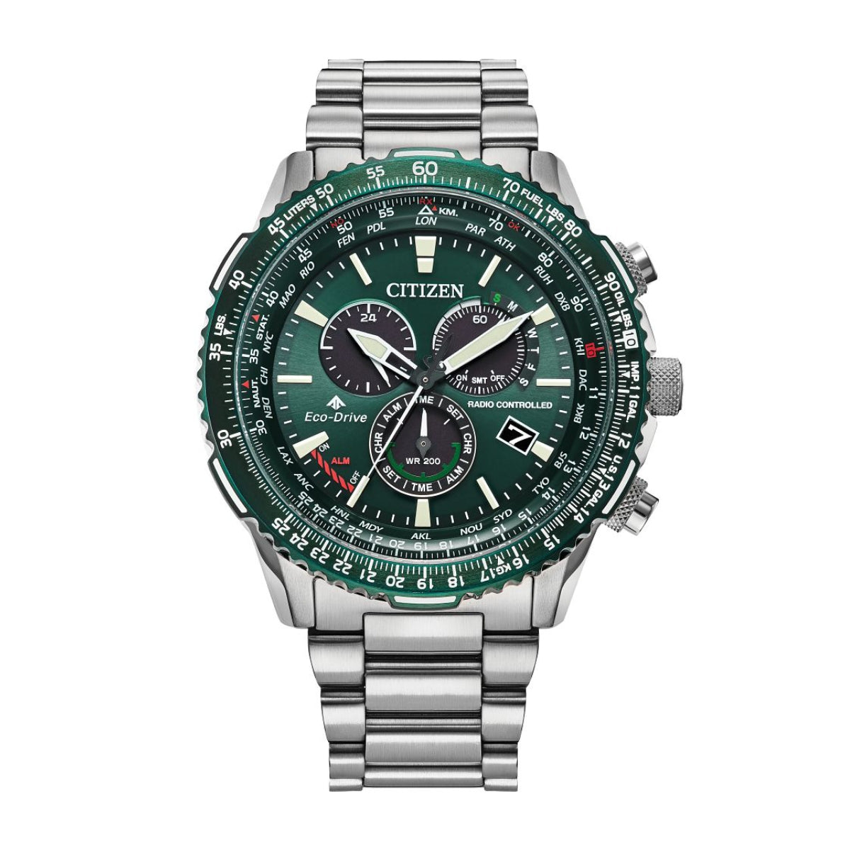 Citizen Men's Promaster Sky Stainless Steel Watch with Green Dial