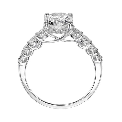 Artcarved Classic 5/8 ct. tw. Split Shank Round Diamond Semi-Mount Engagement Ring in 14K White Gold front view