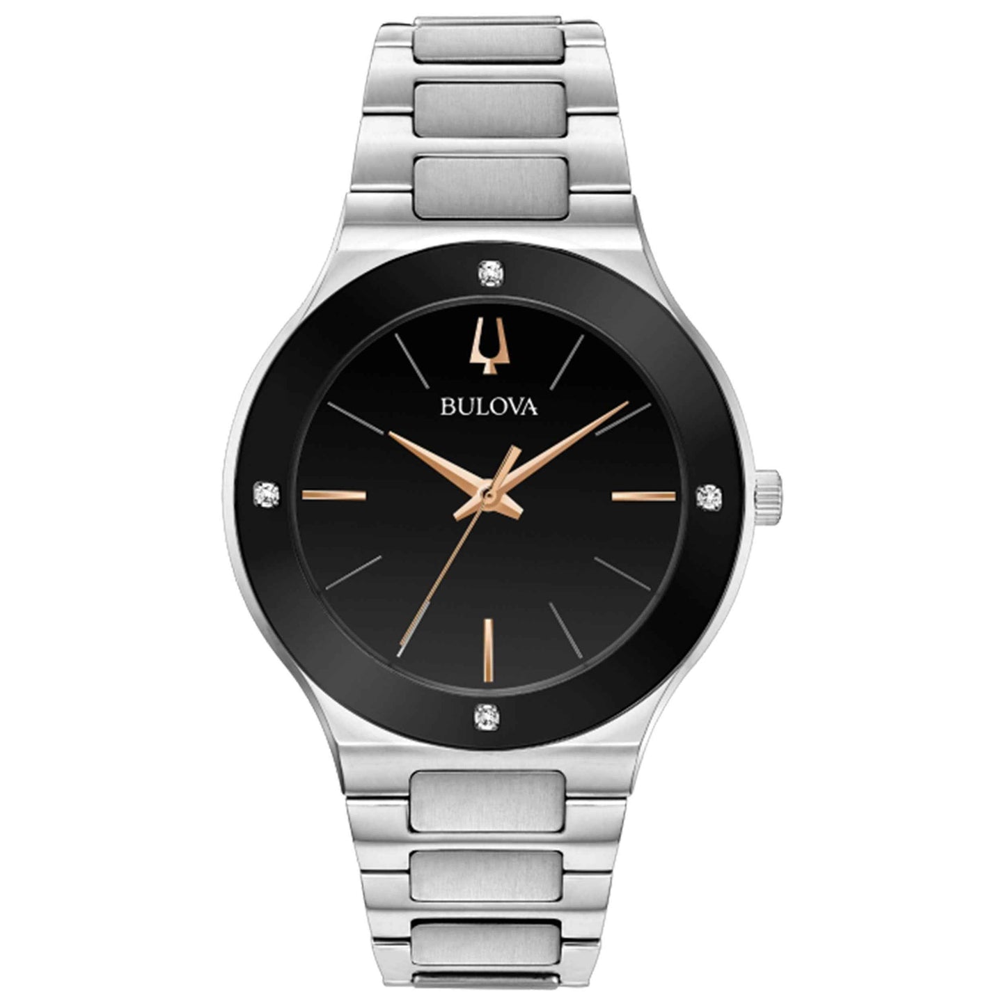 Bulova Men's Millennia Stainless Steel Watch with Black Dial