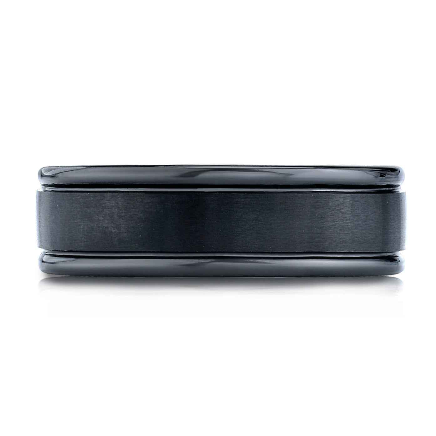 BENCHMARK Mens 7MM Black Cobalt Chrome Wedding Ring with Brushed Finish