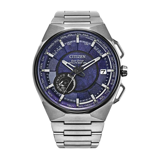 Citizen Men's Satellite Wave X Eco-Drive Titanium Watch with Blue Dial