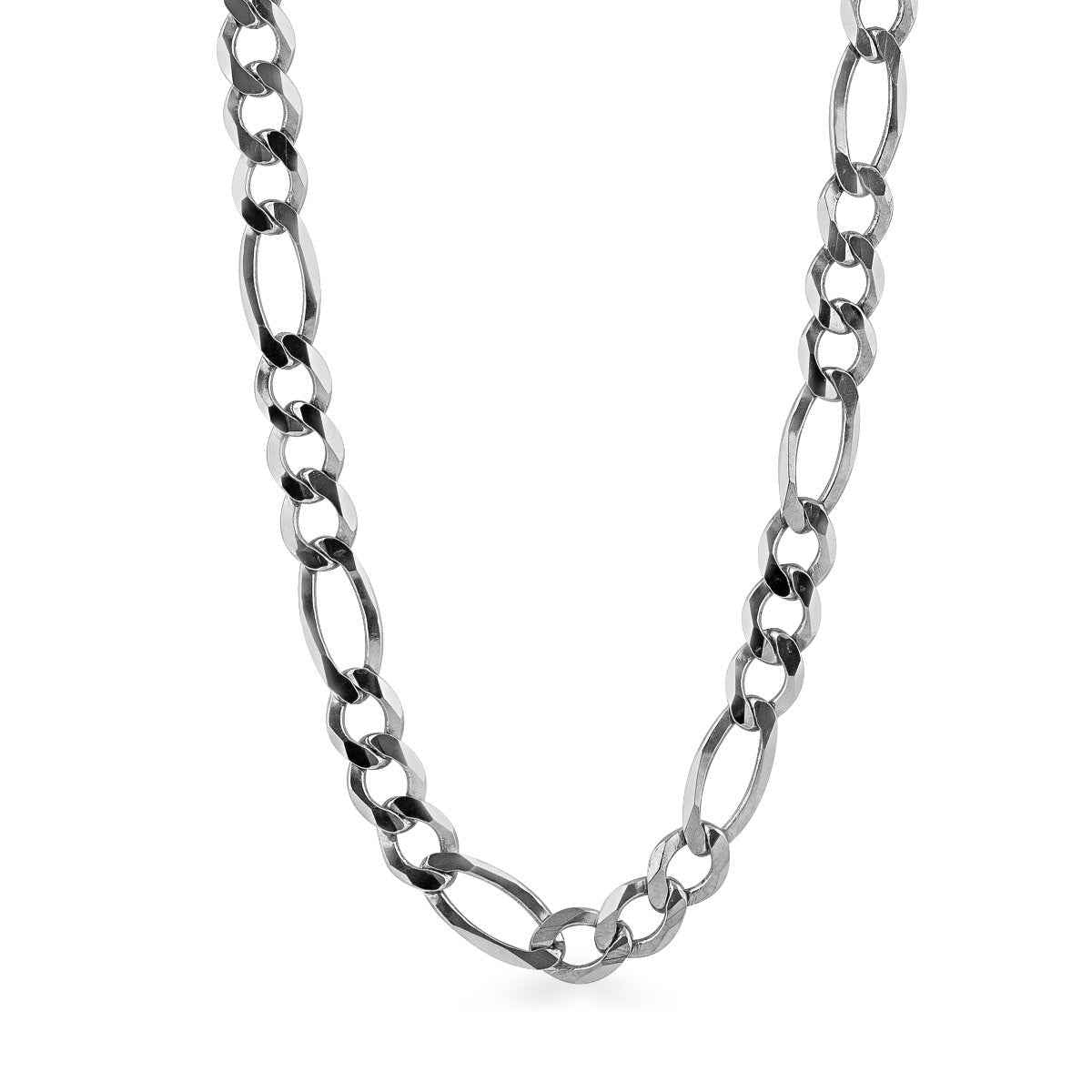 8.3mm 24-inch Sterling Silver Figaro Chain - GAD3+1EXL180