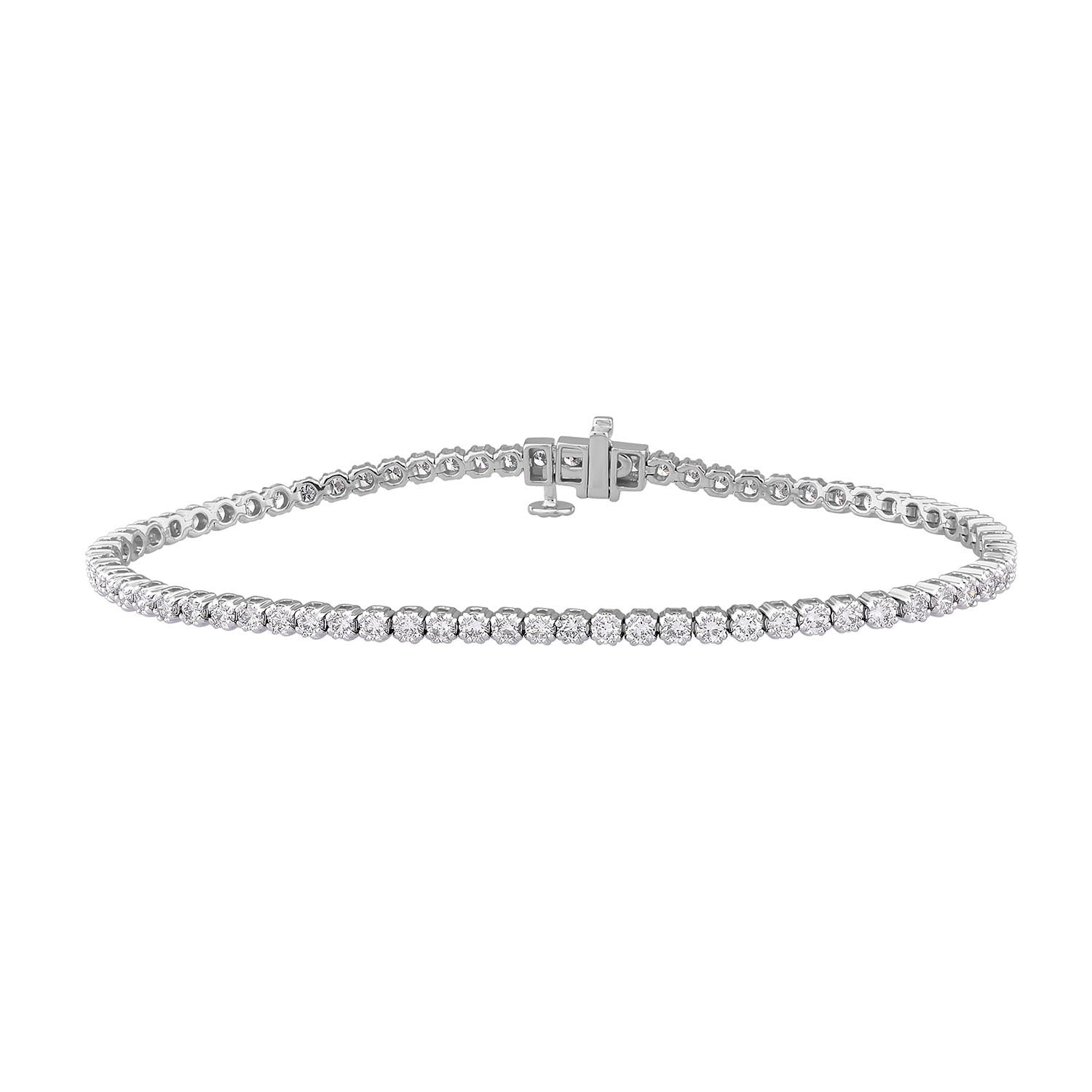 Adamante 2-1/2 ct. tw. Round Brilliant Lab-Grown Diamond Tennis Bracelet in 14K White Gold