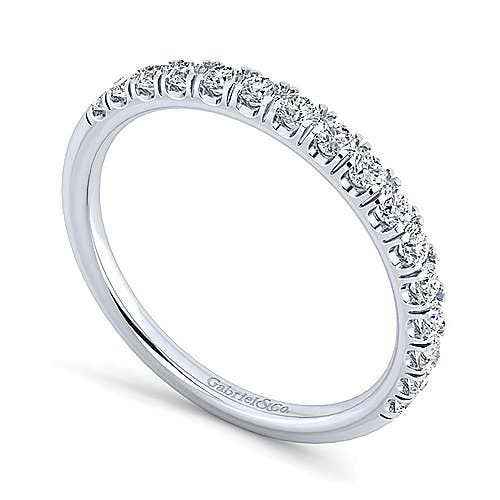 Gabriel & Co. .43 ct. tw. Diamond Wedding Band Enhancer with Scallop Design Setting in 14K White Gold front view