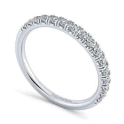 Gabriel & Co. .43 ct. tw. Diamond Wedding Band Enhancer with Scallop Design Setting in 14K White Gold front view