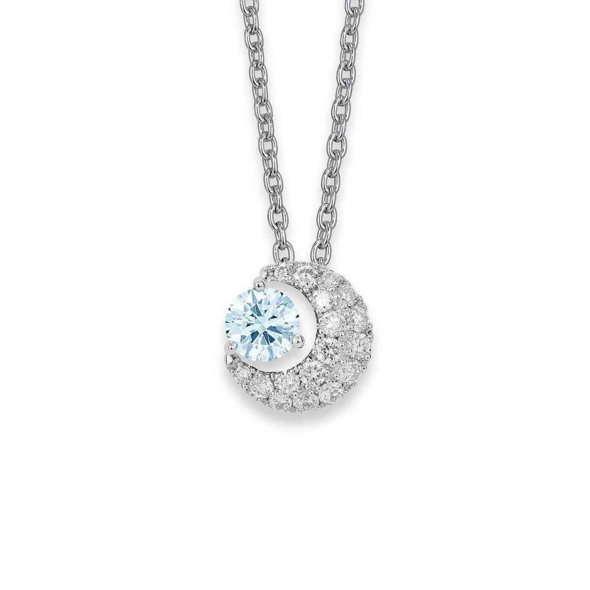 Lightbox Lab-Grown Diamond 3/4ct. tw. Blue and White Fashion Pendant in Sterling Silver