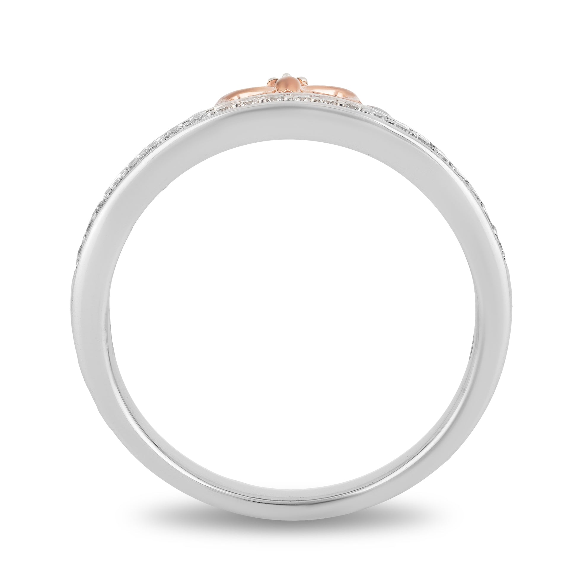 Enchanted Disney Garnet & 1/4 ct. tw. White & Treated Black Diamond Stackable Ring Set in Sterling Silver and side profile