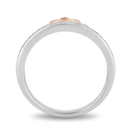 Enchanted Disney Garnet & 1/4 ct. tw. White & Treated Black Diamond Stackable Ring Set in Sterling Silver and side profile