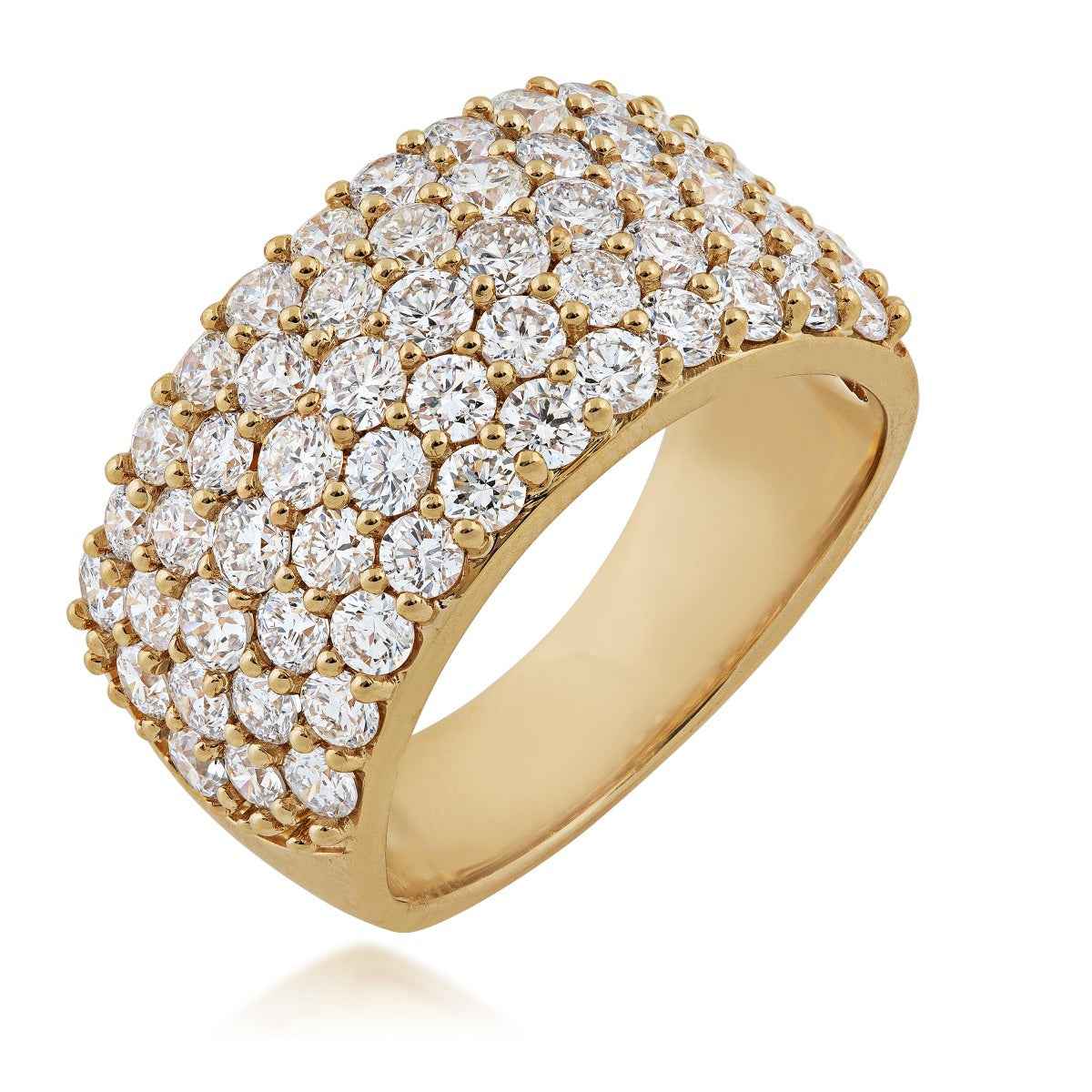 Adamante 3 ct. tw. Lab-Grown Diamond Pave Anniversary Ring in 14K Yellow Gold front view