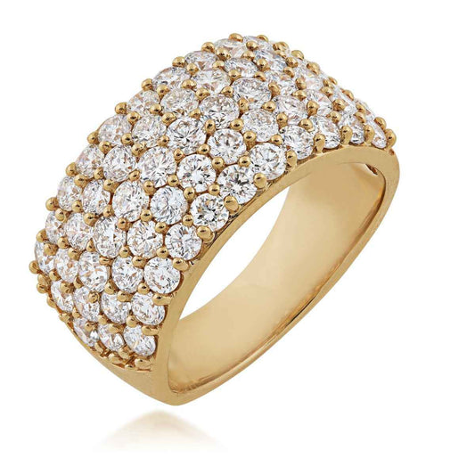 Adamante 3 ct. tw. Lab-Grown Diamond Pave Anniversary Ring in 14K Yellow Gold front view