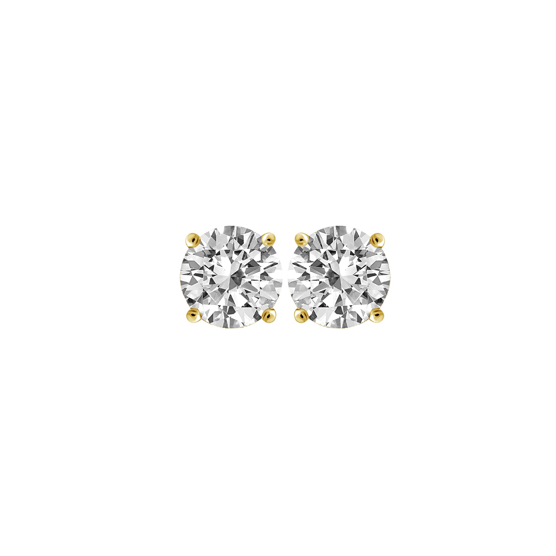 1-1/2 ct. tw. Round Brilliant Diamond Solitaire Earrings in 14K Yellow Gold