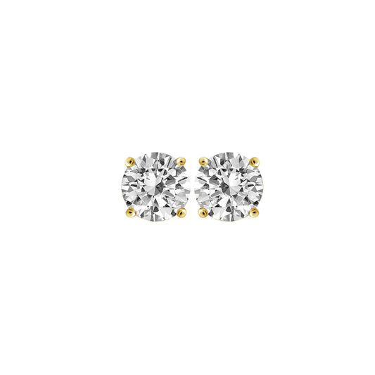 1-1/2 ct. tw. Round Brilliant Diamond Solitaire Earrings in 14K Yellow Gold