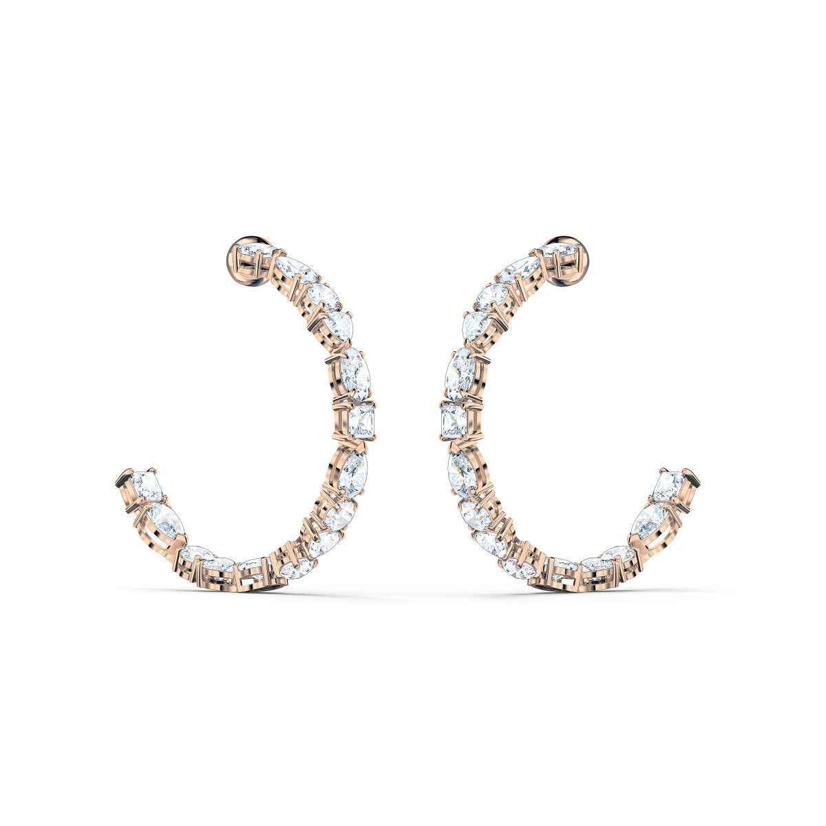 Swarovski Tennis Deluxe White Stone Hoop Earrings