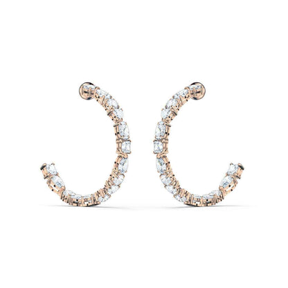 Swarovski Tennis Deluxe White Stone Hoop Earrings