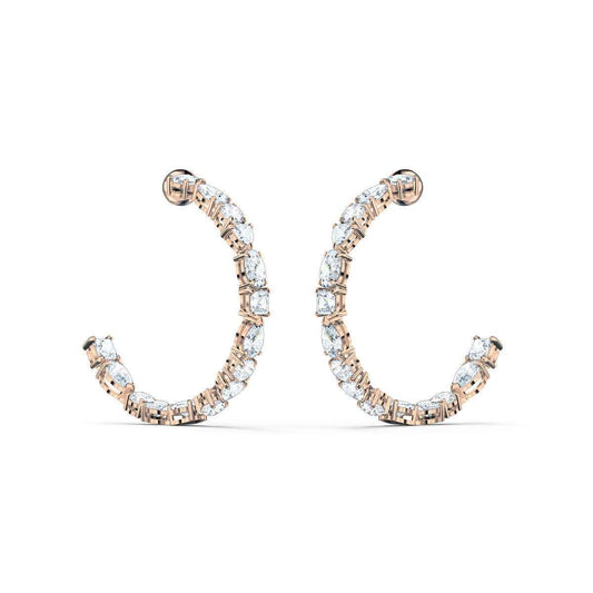 Swarovski Tennis Deluxe White Stone Hoop Earrings
