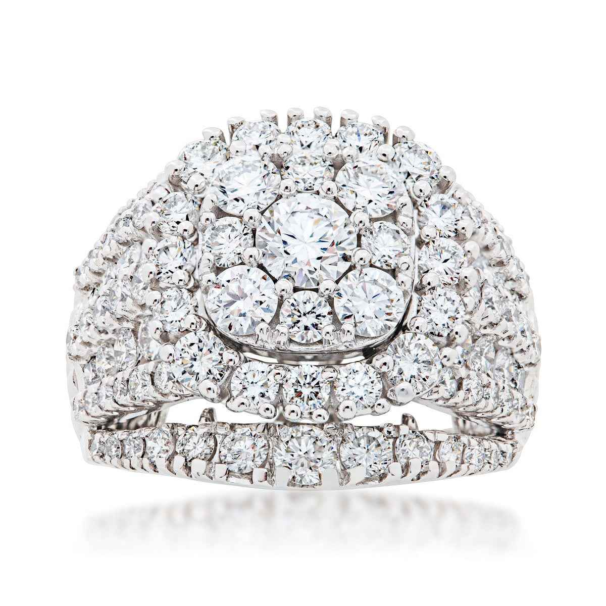 Adamante 4 ct. tw. Lab-Grown Diamond Cluster Engagement Ring in 14K White Gold