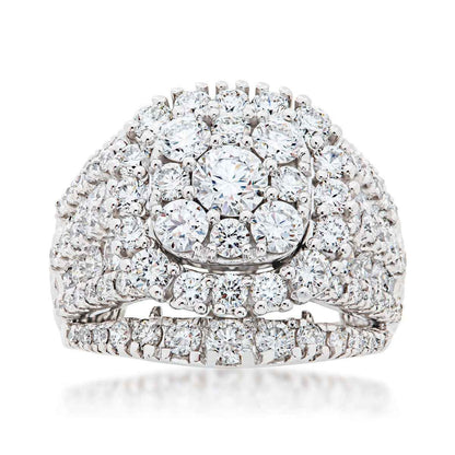 Adamante 4 ct. tw. Lab-Grown Diamond Cluster Engagement Ring in 14K White Gold