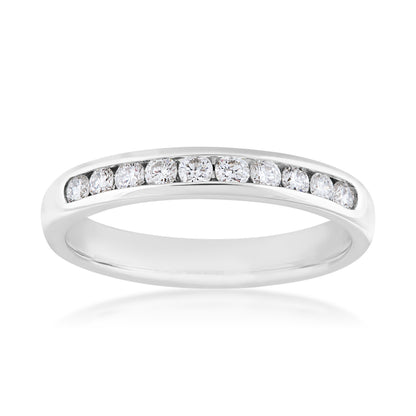 1/3 CT. TW. Round Diamond Channel Set Anniversary Ring in 14K White Gold