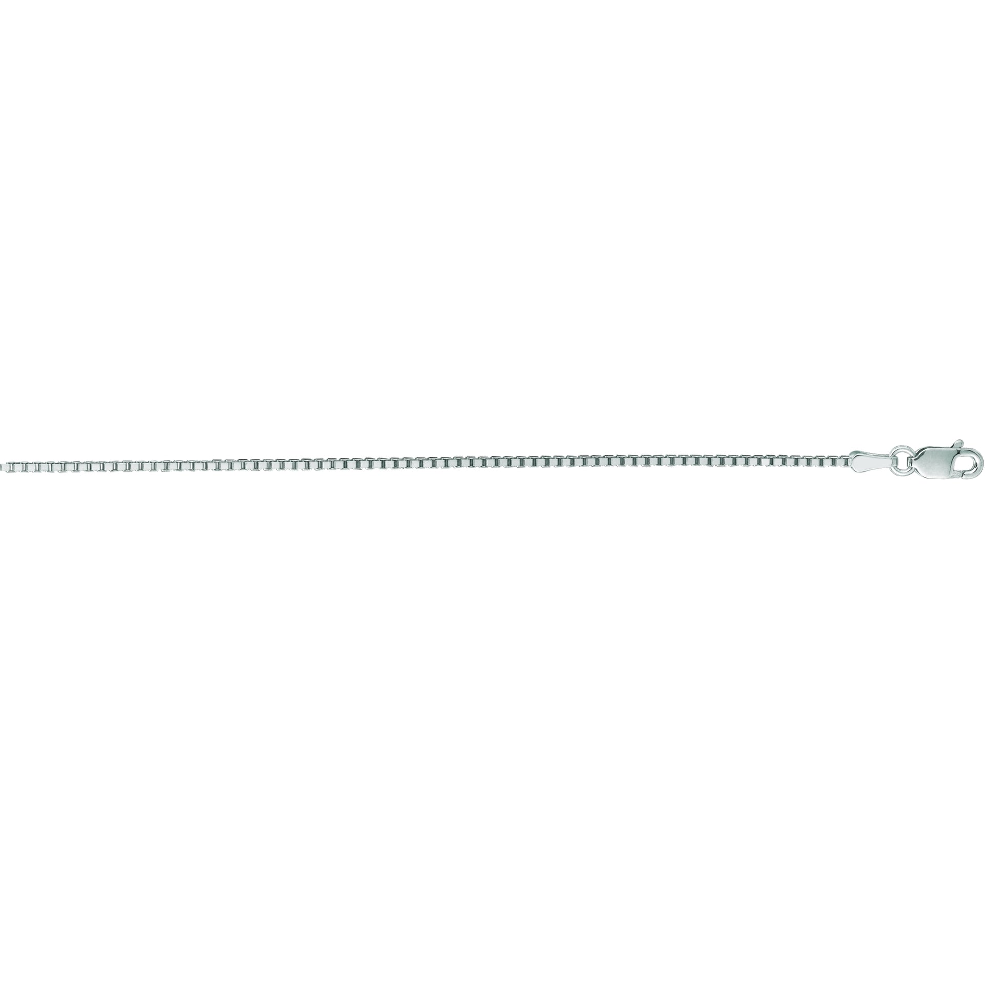1.10mm 24-inch Box Chain 10K White Gold front view