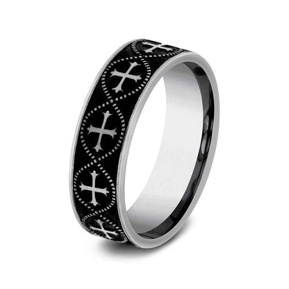 Benchmark Men's 7mm Infinity Cross Desing Wedding Ring in Tungsten