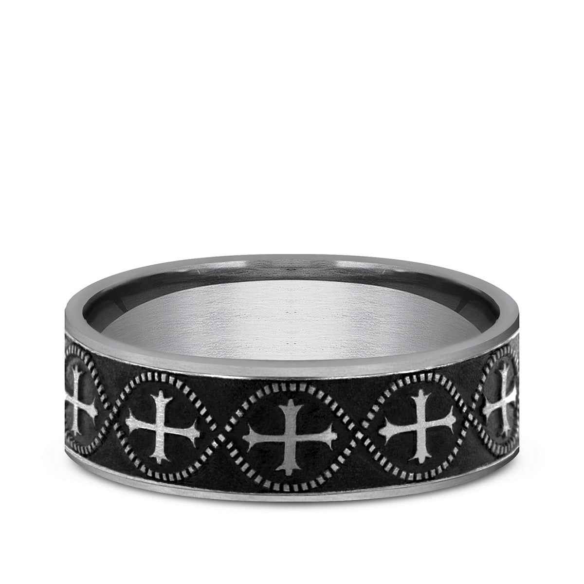 Benchmark Men's 7mm Infinity Cross Desing Wedding Ring in Tungsten