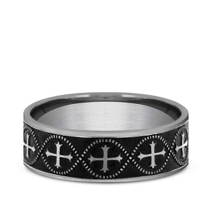 Benchmark Men's 7mm Infinity Cross Desing Wedding Ring in Tungsten