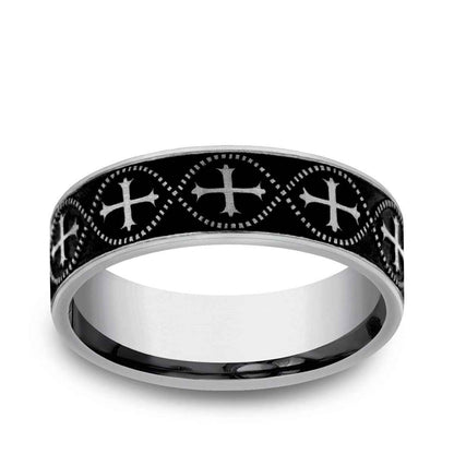 Benchmark Men's 7mm Infinity Cross Desing Wedding Ring in Tungsten