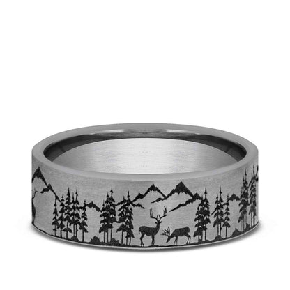 Benchmark Men's 7mm Nature Design Wedding Ring in Grey Tantalum