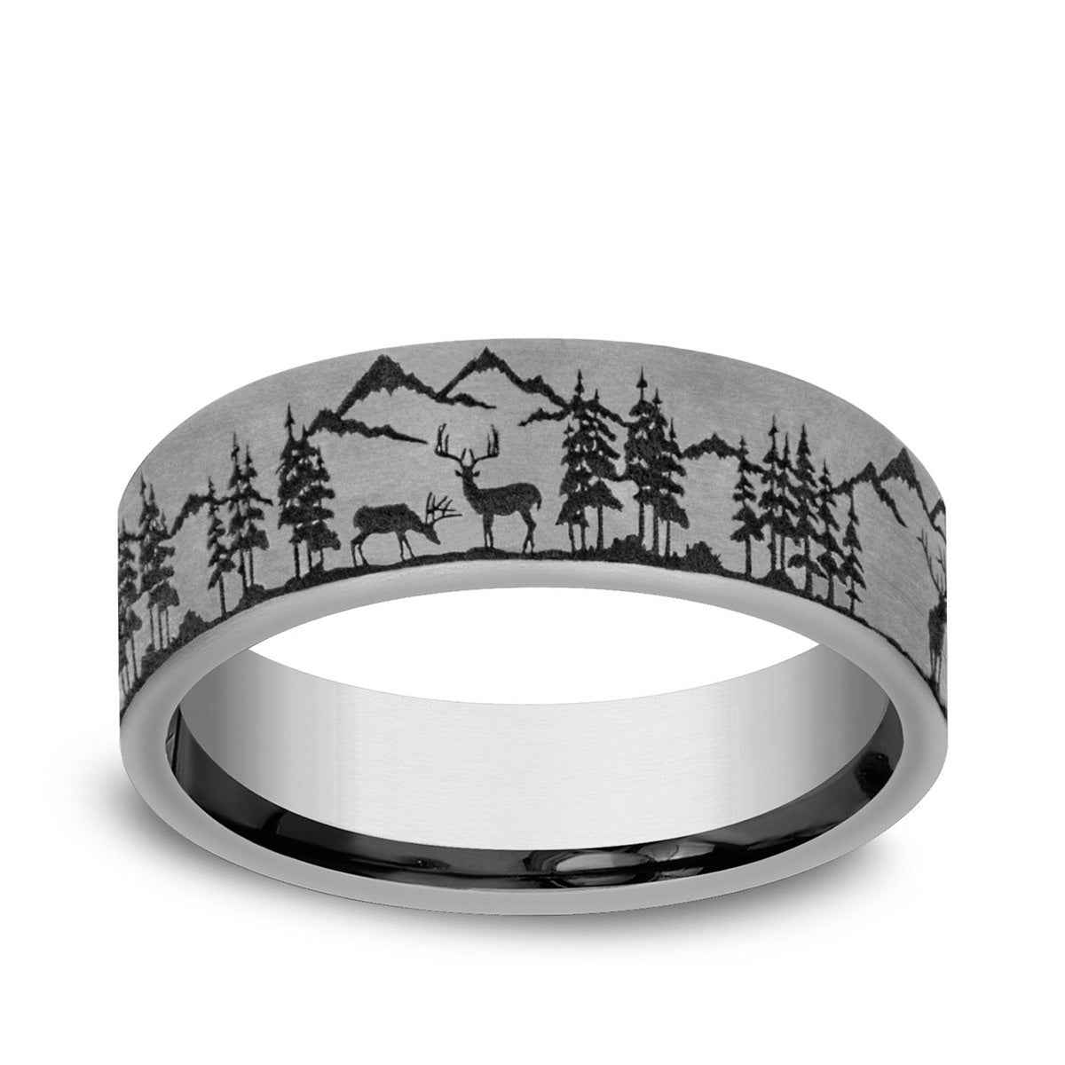 Benchmark Men's 7mm Nature Design Wedding Ring in Grey Tantalum