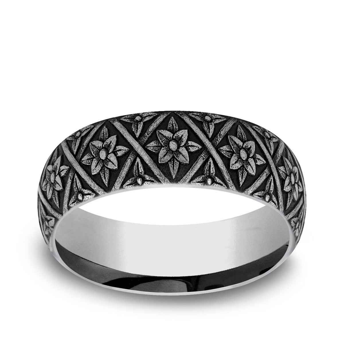 Benchmark Men's 8mm Floral Weave Wedding Ring in Tungsten