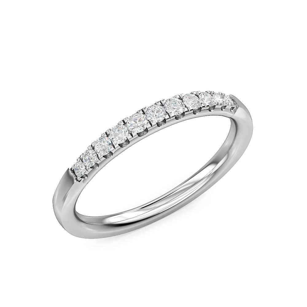 Designed With Love 1/6 ct. tw. Diamond Wedding Band in 14K White Gold close-up detail