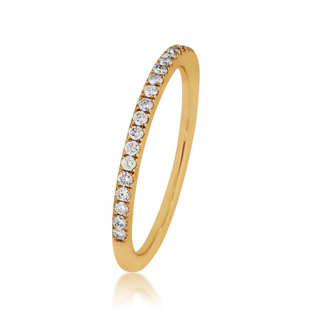 1/7 ct. tw. Ladies' Diamond Prong Band in 14K Yellow Gold front view