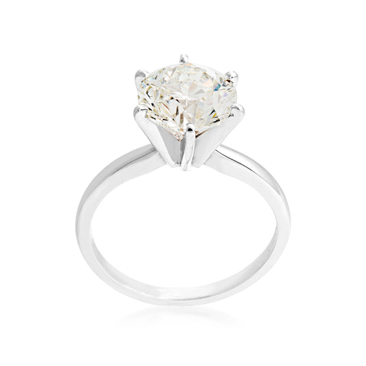 3 ct. tw. A Quality Round Diamond Solitaire Engagement Ring in 14K White Gold