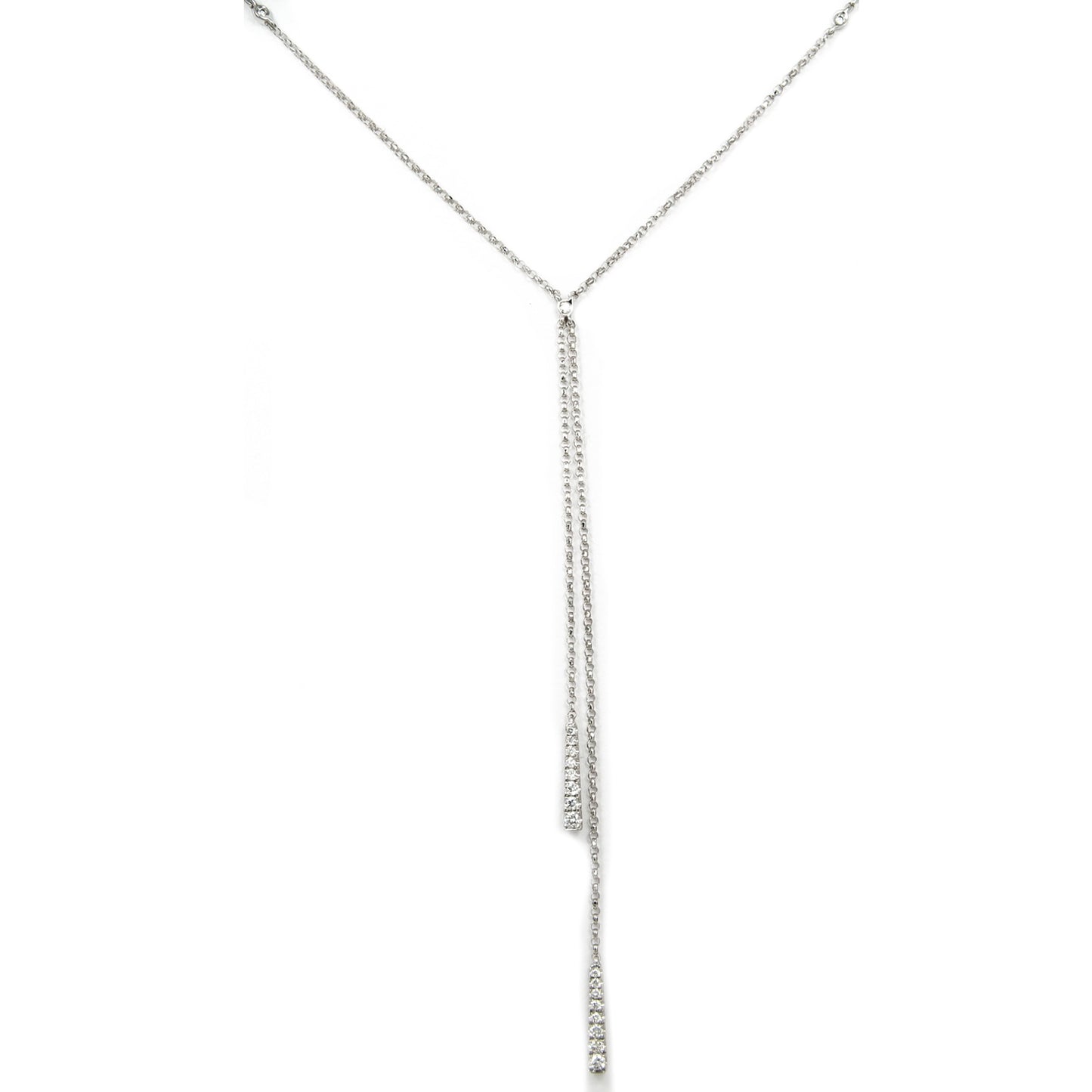 1/5 ct. tw. Diamond Lariat Necklace in 10K white gold