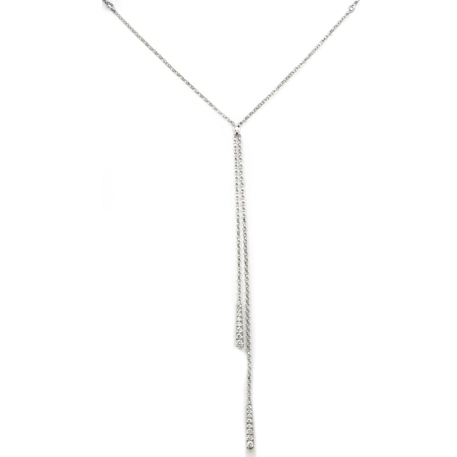 1/5 ct. tw. Diamond Lariat Necklace in 10K white gold
